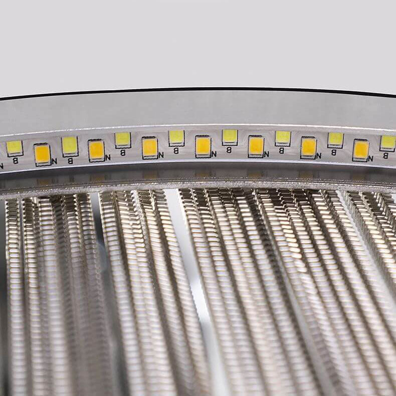 ثريات LED دائرية حديثة ذات شرابة معدنية مزودة بمصباح واحد
