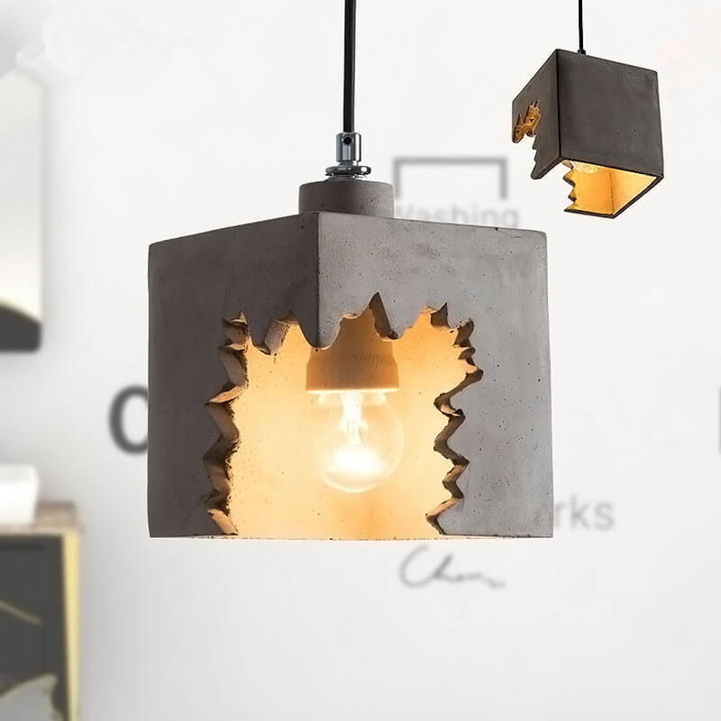 Industrial Creative Notch Cement 1-Light Pendant Light