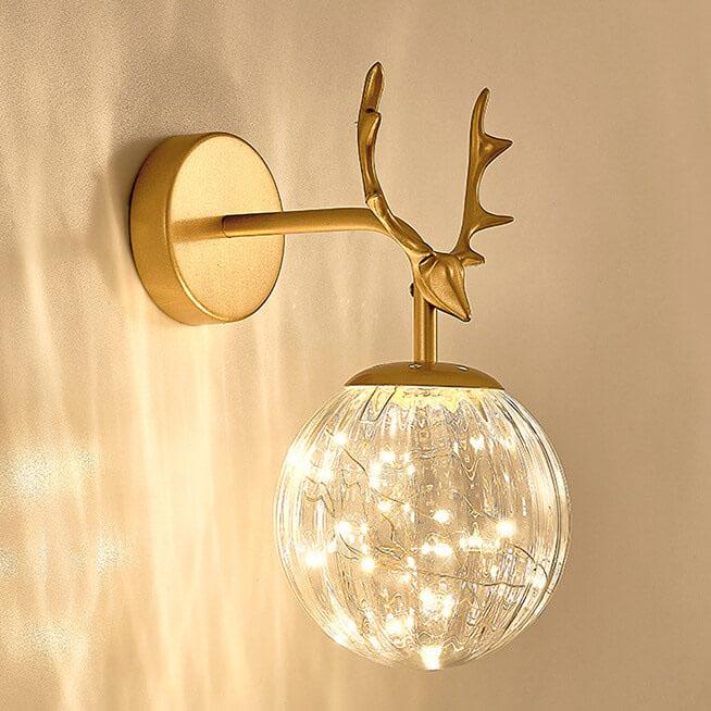 Modern Antler Glass Ball LED Wall Sconce Lamps