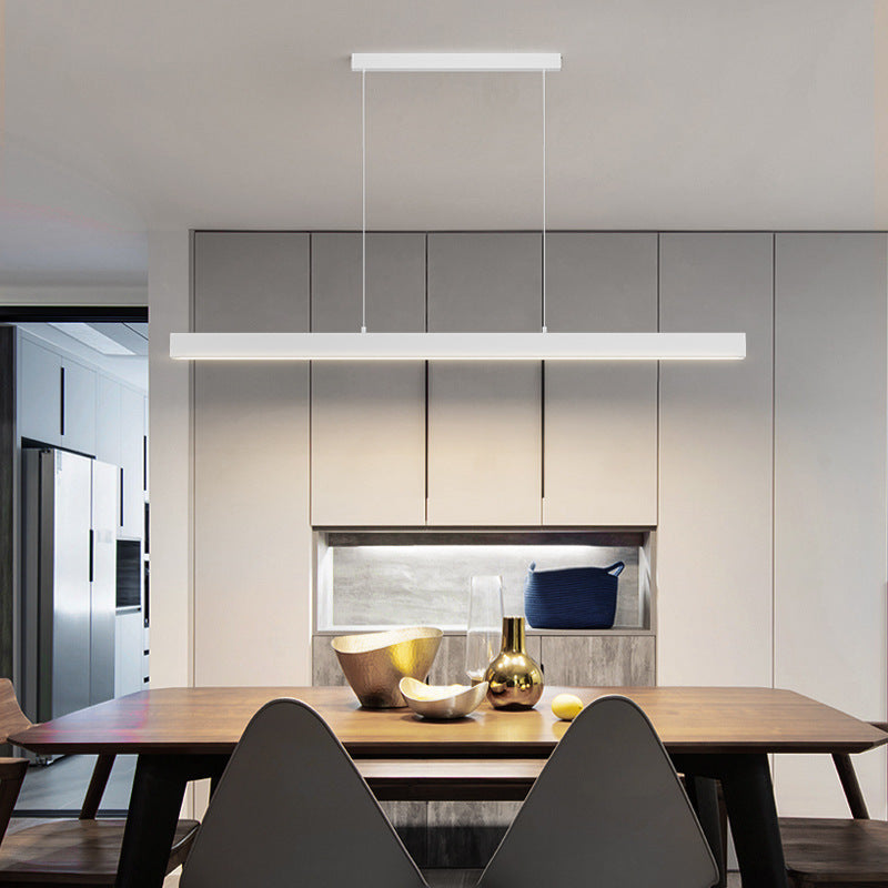 Modern Minimalist Long Aluminum Acrylic LED Island Light Pendant Light For Dining Room