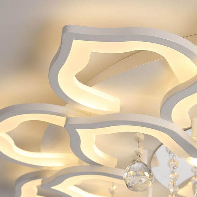 Modern Crystal Ball 20-Light Flower LED Flush Mount Lighting