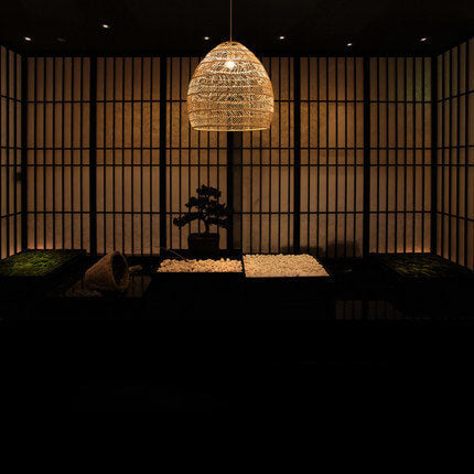 Rattan Weaving 1-Light Dome Pendant Light