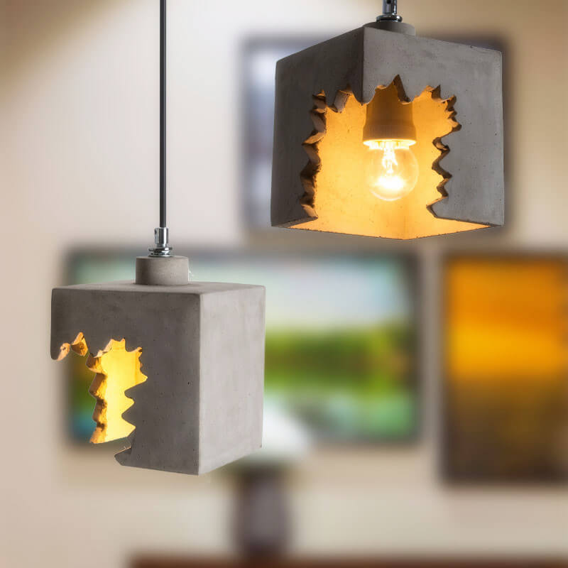 Industrial Creative Notch Cement 1-Light Pendant Light
