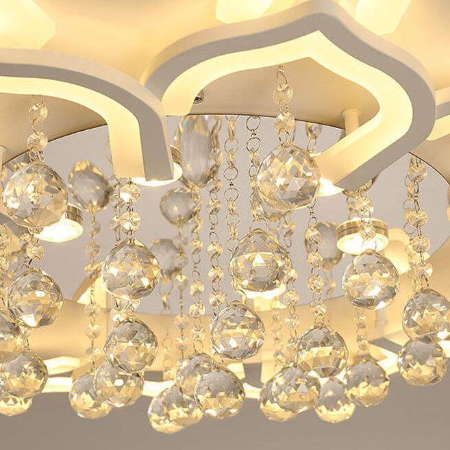 Modern Crystal Ball 20-Light Flower LED Flush Mount Lighting