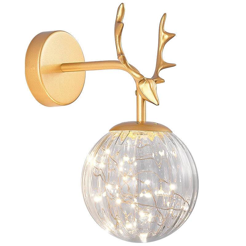 Modern Antler Glass Ball LED Wall Sconce Lamps