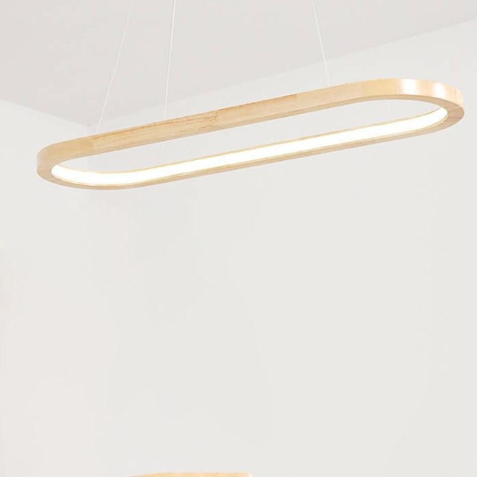 ثريات LED دائرية خشبية حديثة وبسيطة ذات إضاءة واحدة