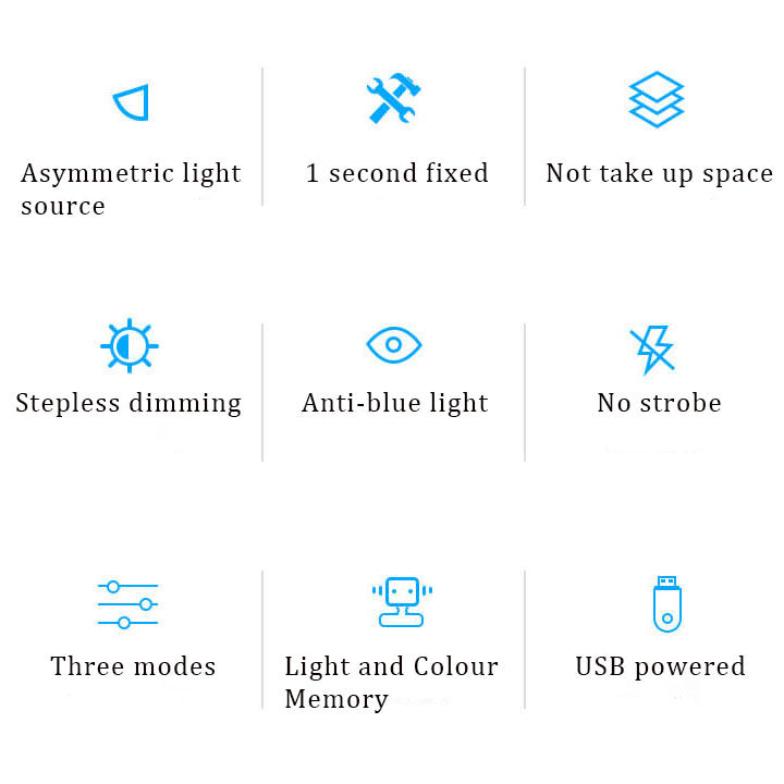 Computer Laptop Monitor Anti Blue Light E-Reading LED USB Screen Lamp