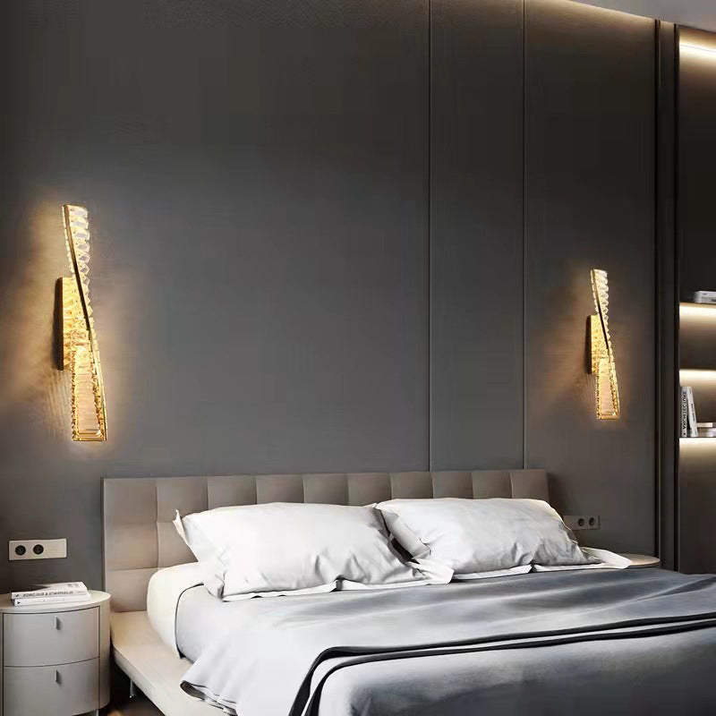 Modern Crystal Light Luxury Spiral Design LED Wall Sconce Lamp