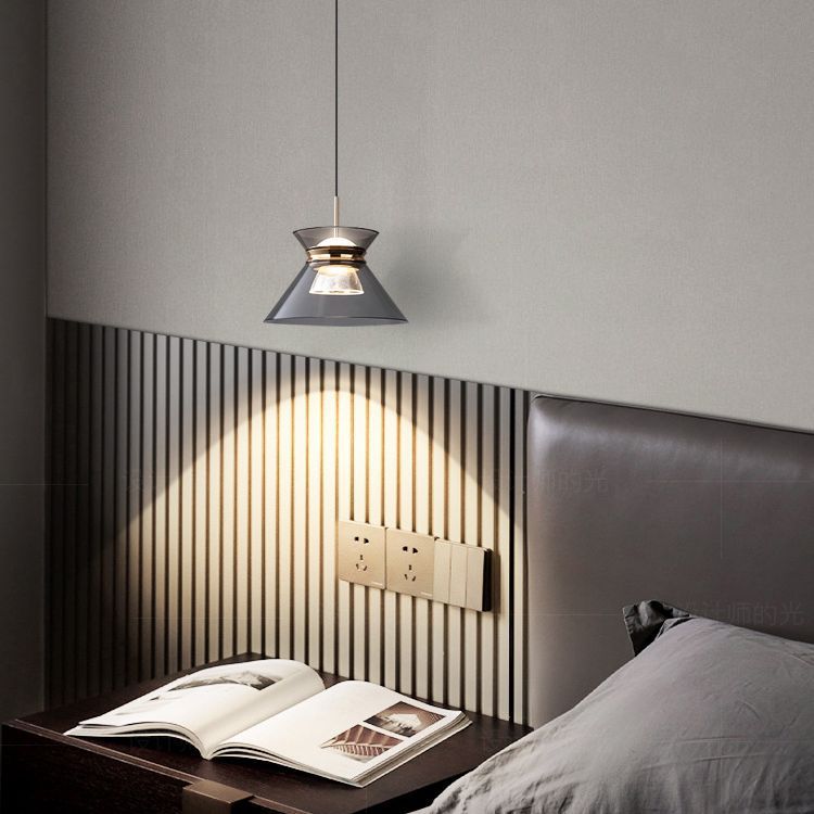 モダンでミニマリストなラウンドファンネルハードウェア、ダイニングルーム用アクリルLEDアイランドライトシャンデリア