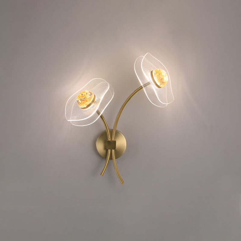 European Creative Lotus Flowers Acrylic LED Wall Sconce Lamp