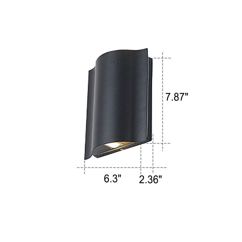 Modern Wave Aluminum Waterproof LED Outdoor Wall Sconce Lamp