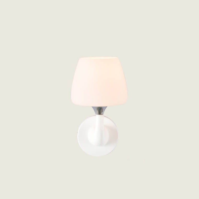 Nordic Minimalist White Iron Glass Cup Shade 1/2 Light Wall Sconce Lamp