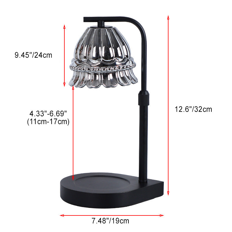 Modern Art Deco Flower Type Wooden Glass 1-Light Melting Wax Table Lamp For Bedroom