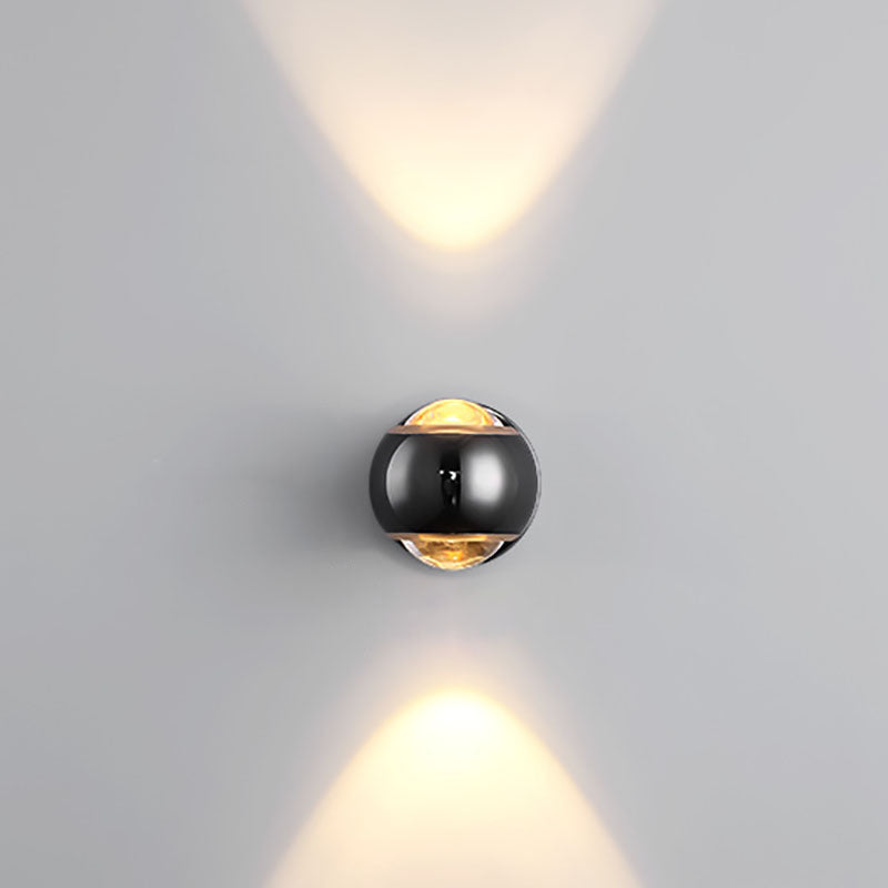 Contemporary Nordic Aluminum Semicircle Up And Down Luminous LED Spotlight Wall Sconce Lamp For Bedroom