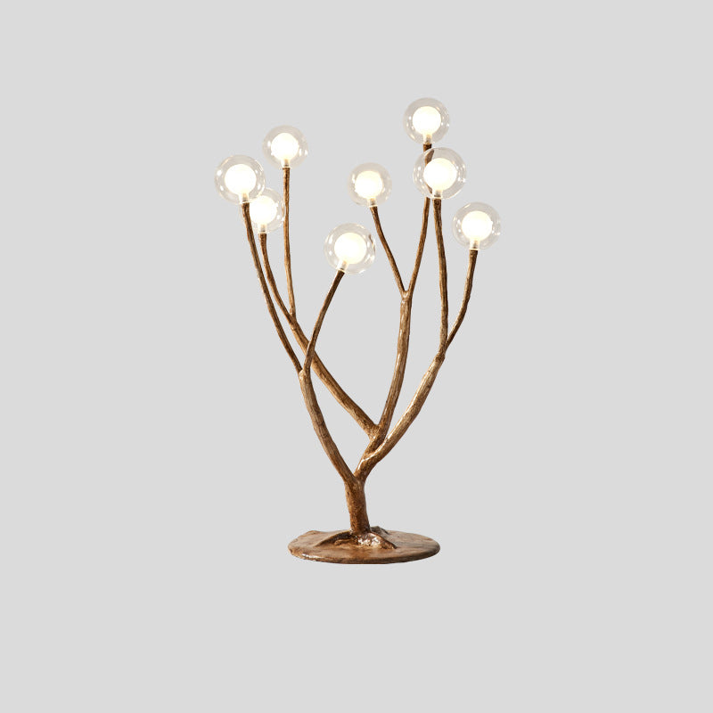 Contemporary Scandinavian Branch Polymer Metal Glass 8/12 Light Table Lamp For Bedroom