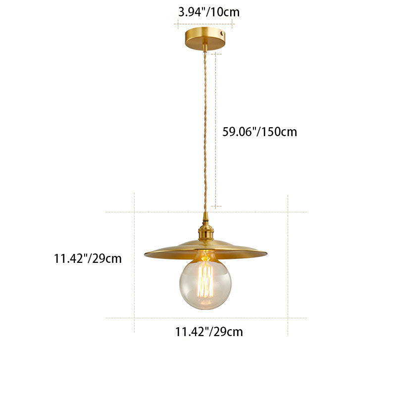 Contemporary Scandinavian Orb All Copper Glass 1-Light Pendant Light For Living Room