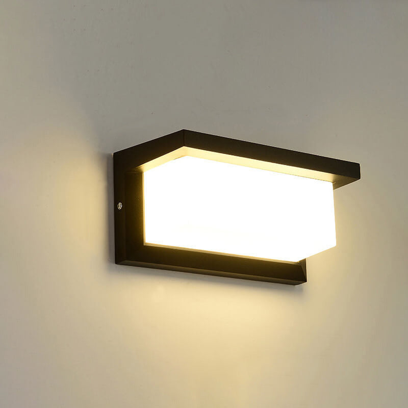 مصباح حائط LED خارجي مقاوم للماء من الألومنيوم بتصميم هندسي إبداعي حديث