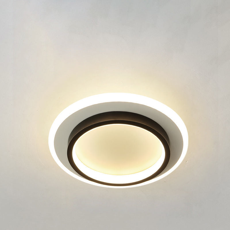 مصباح سقف LED معدني هندسي معاصر من الحديد بتصميم اسكندنافي، يُثبّت في الردهة