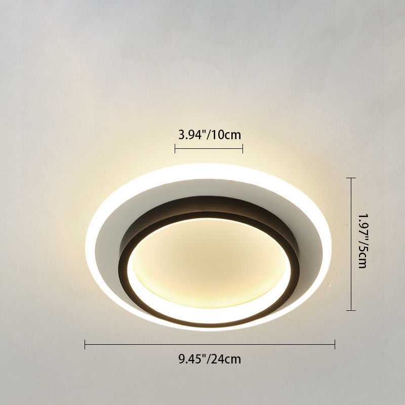 مصباح سقف LED معدني هندسي معاصر من الحديد بتصميم اسكندنافي، يُثبّت في الردهة