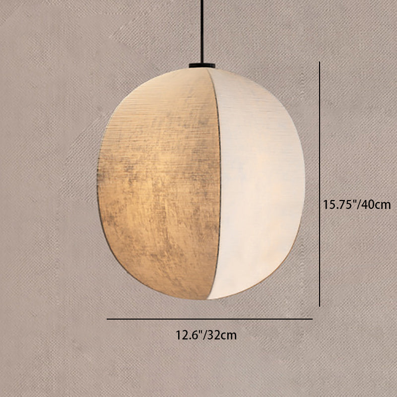 Traditional Japanese Zen Anti-silk Lantern Shape 1-Light Pendant Light For Living Room