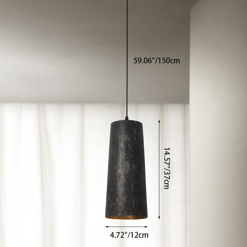 Industrial Japanese Simple Steel Cylinder 1-Light Pendant Light