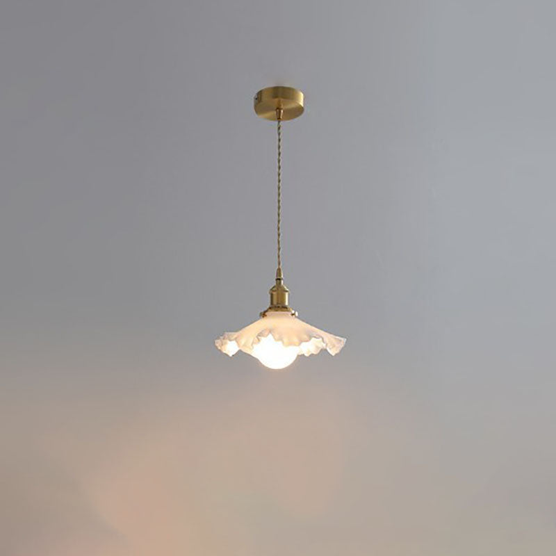 Contemporary Scandinavian Pod All Copper Glass 1-Light Pendant Light For Living Room