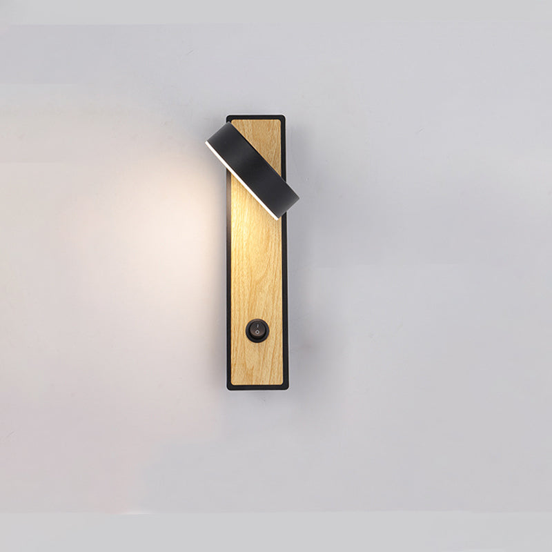 Contemporary Simplicity Geometric Aluminum Rectangle Rotatable LED Wall Sconce Lamp For Bedroom