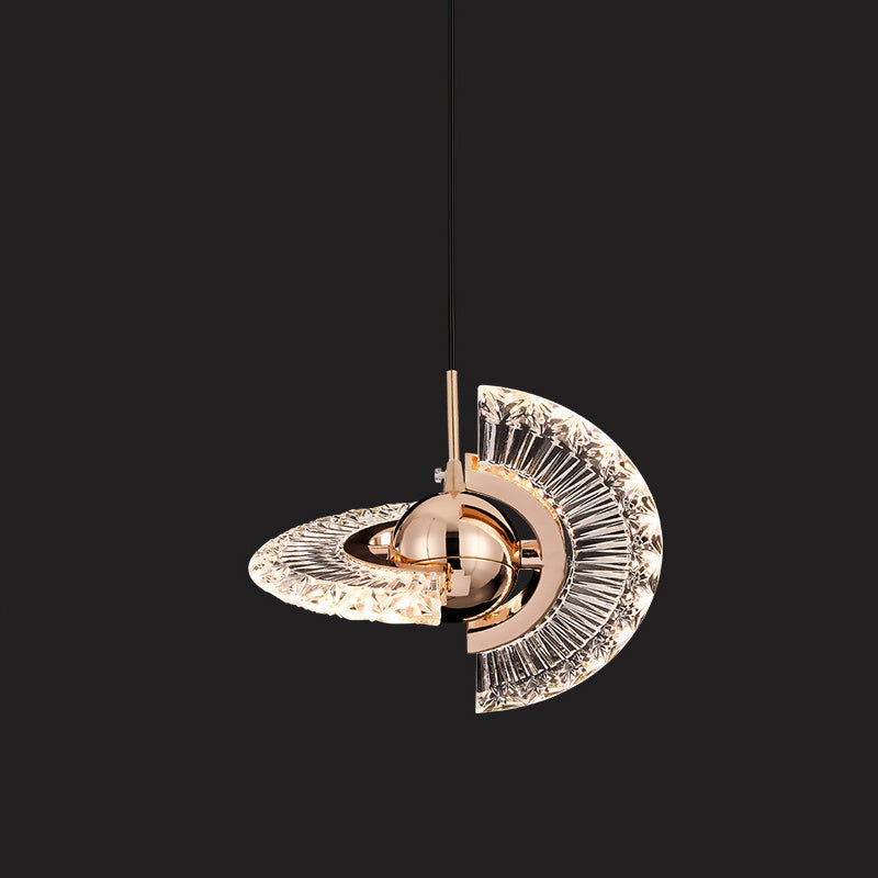 مصباح LED معلّق بتصميم صليب دوار فاخر عصري من الأكريليك لغرفة المعيشة