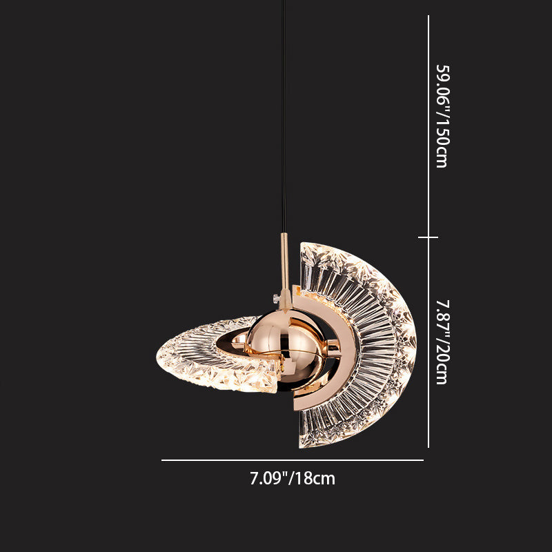 مصباح LED معلّق بتصميم صليب دوار فاخر عصري من الأكريليك لغرفة المعيشة