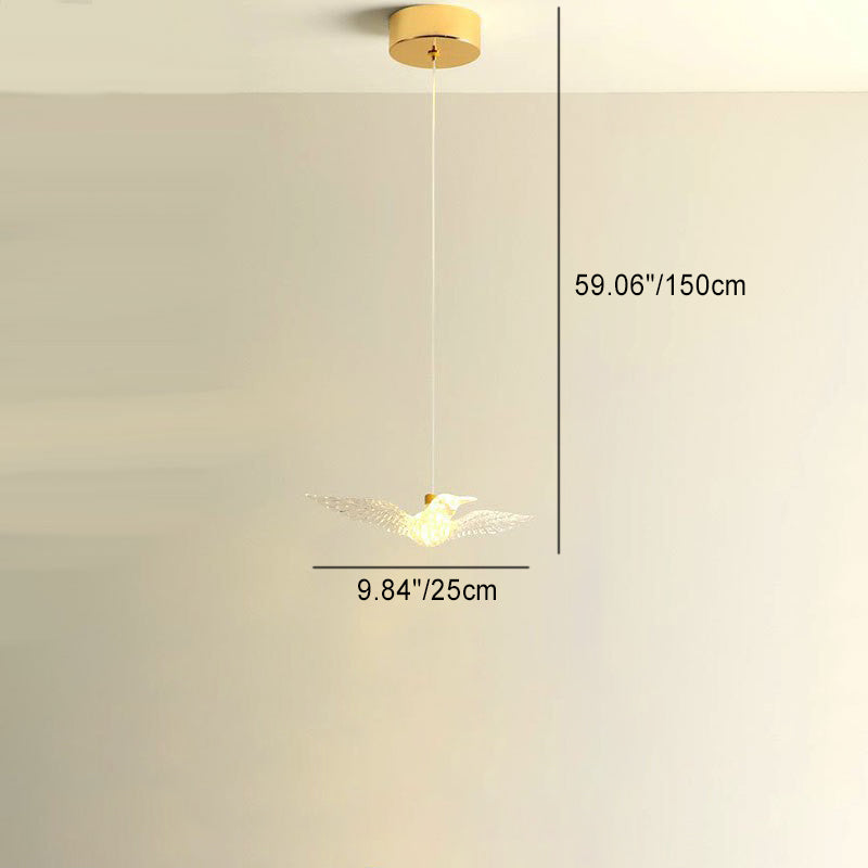 Modern Luxury Bird Iron Acrylic LED Pendant Light For Bedroom