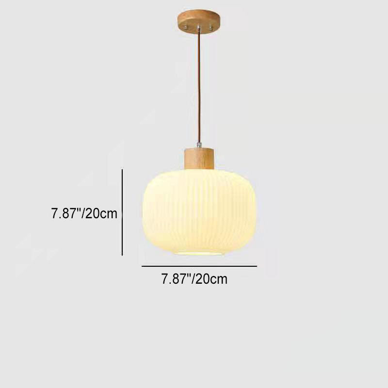Japanese Minimalist Log Wood Strip Glass Jar 1/2/3 Light Island Light Chandelier