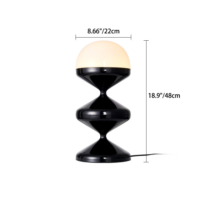 Contemporary Scandinavian Wave Art Iron Glass 1-Light Table Lamp For Bedroom