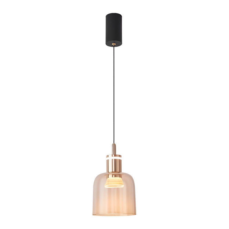 Contemporary Scandinavian Liftable Aluminum Acrylic Cup Shape LED Pendant Light For Bedroom
