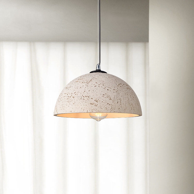 Minimalist Resin Round Dome Hand Sculpted 1-Light Pendant Light