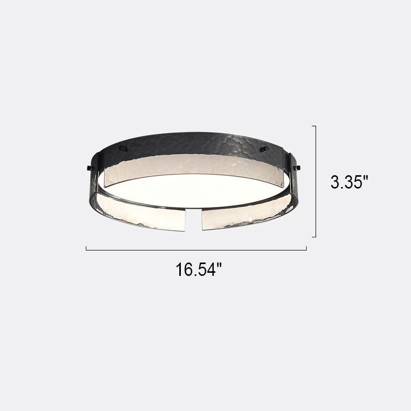 Modern Minimal Round Copper Glass LED Flush Mount Lighting