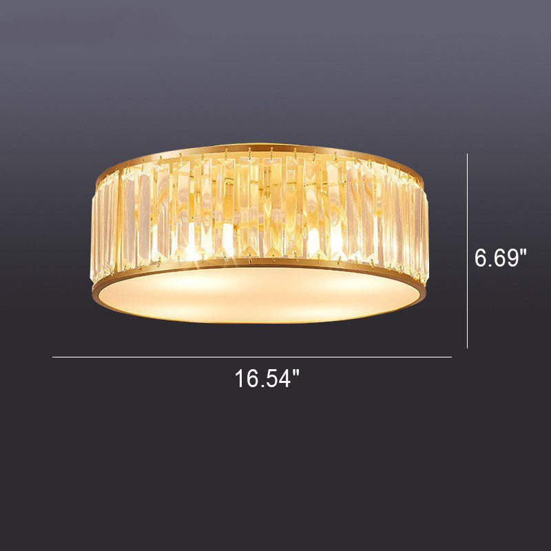 Modern Luxury Crystal Gold Geometric Shape 4/5 Light Semi- Flush Mount Ceiling Light