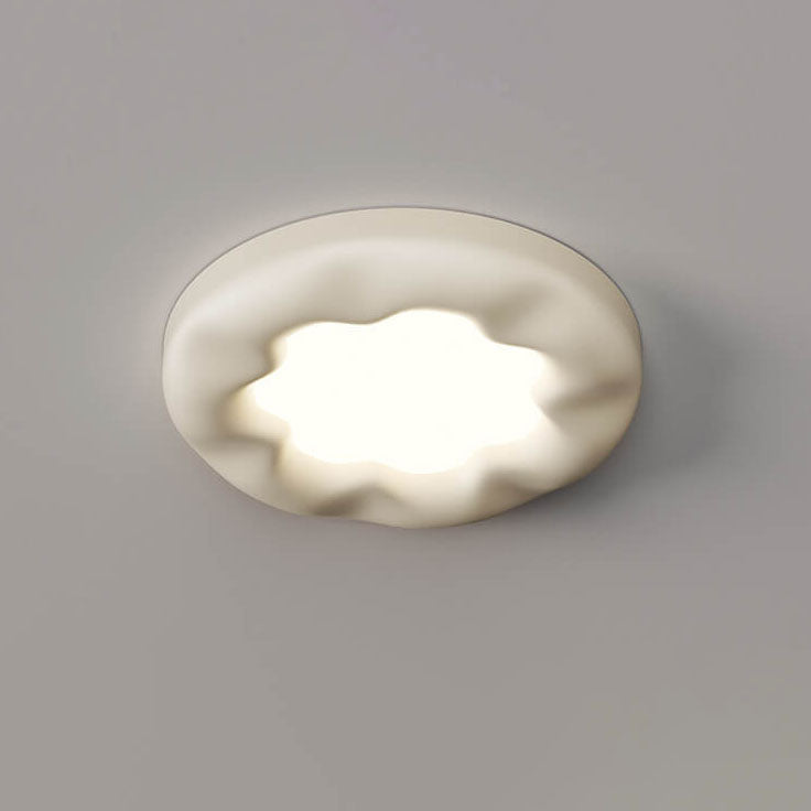 Modern Cream Flower Design Resin Acrylic LED Flush Mount Ceiling Light