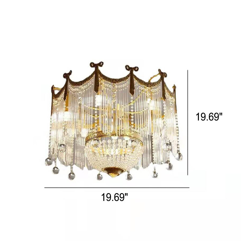French Luxury Crystal Tassel Bead Design 6/7/9 Light Chandelier