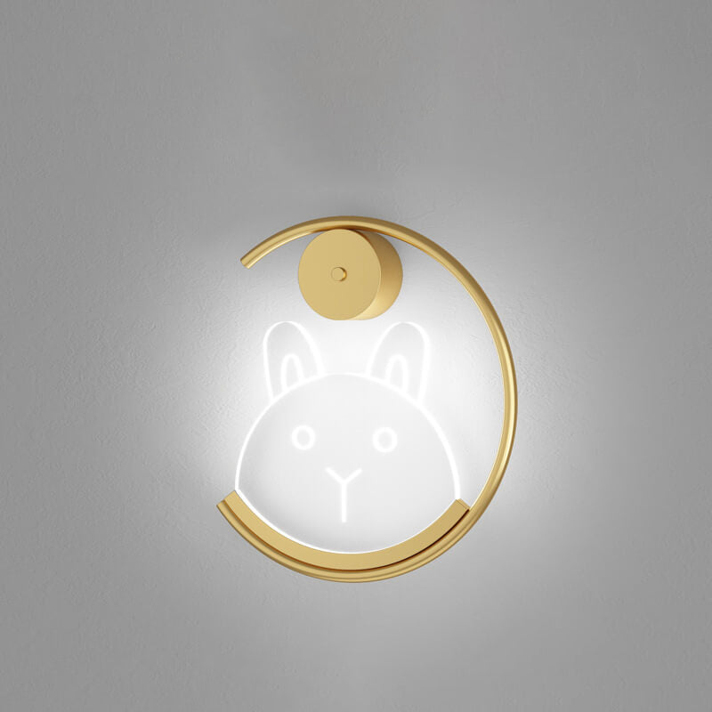 مصباح حائط LED إبداعي على شكل دب أكريليك ذهبي على شكل حرف C