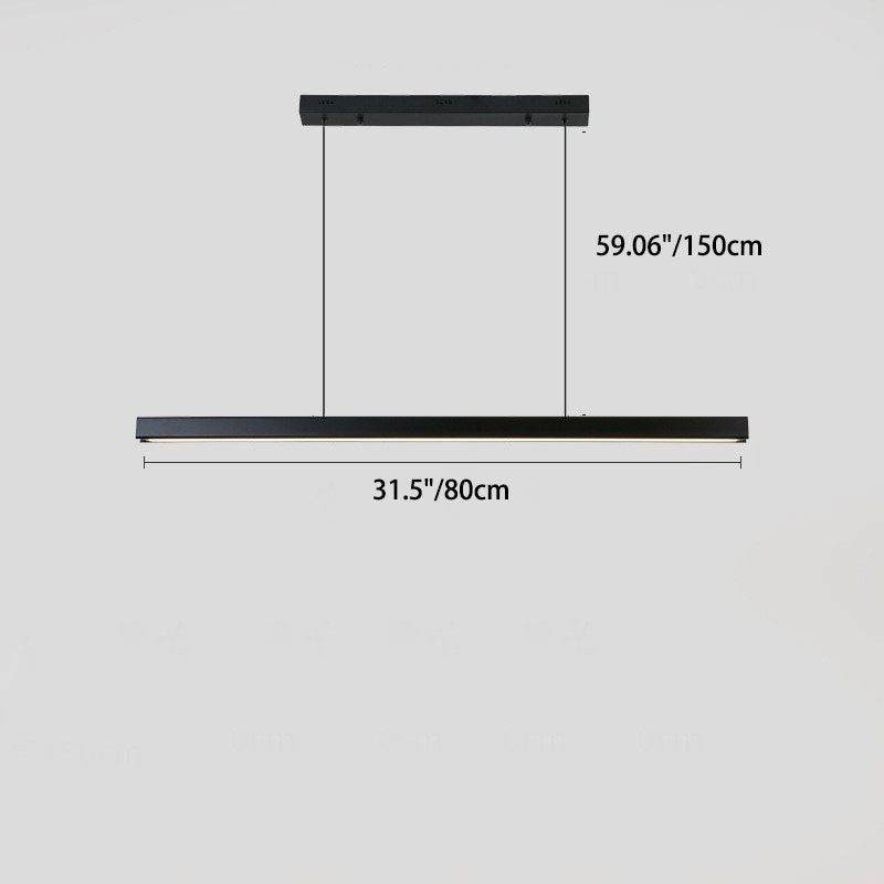 Modern Minimalist Long Aluminum Acrylic LED Island Light Pendant Light For Dining Room