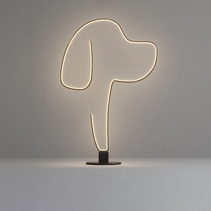 Contemporary Creative Iron Aluminum Acrylic Cat Dog LED Standing Floor Lamp For Bedroom