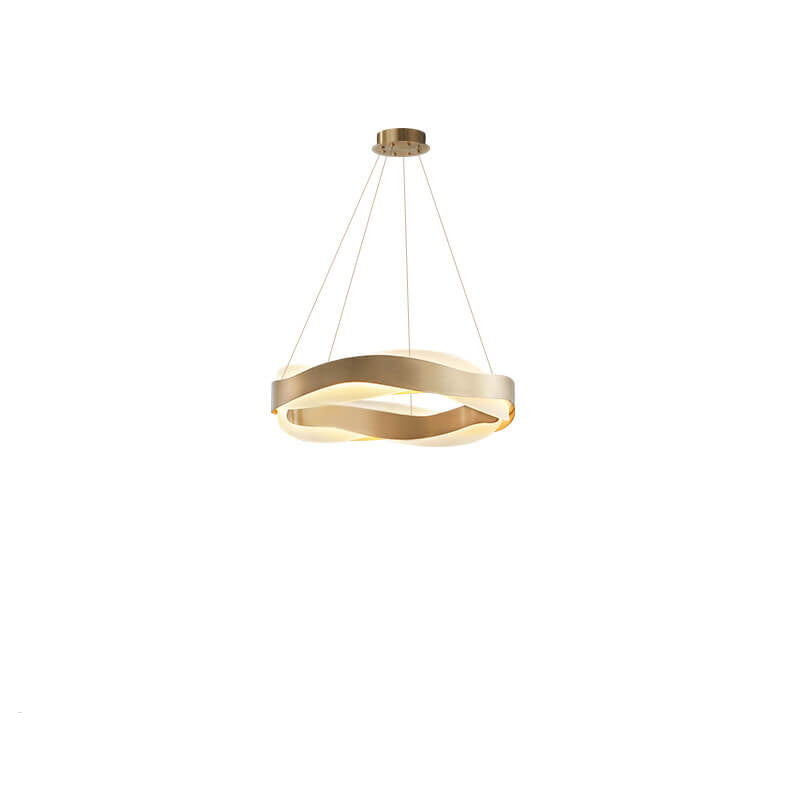 Postmodern Luxury Circle Champagne Gold Stainless Steel Acrylic LED Chandelier