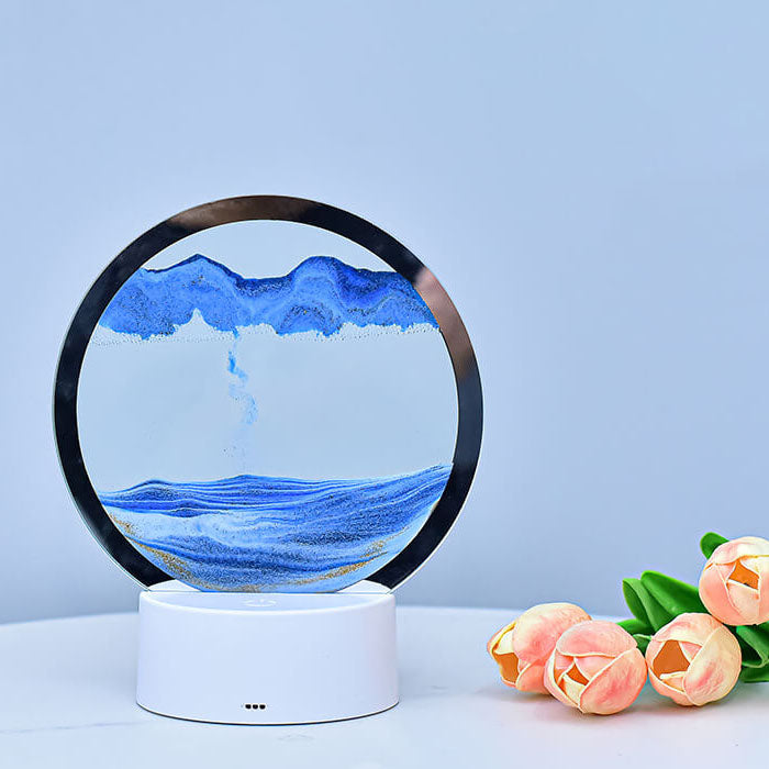 Creative Round Hourglass Quicksand 3D LED Night Light Table Lamp