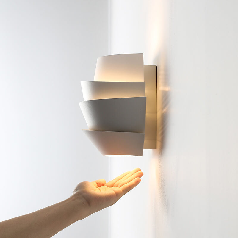 Nordic Minimalist Layers Half Cylinder Iron 2-Light Wall Sconce Lamp