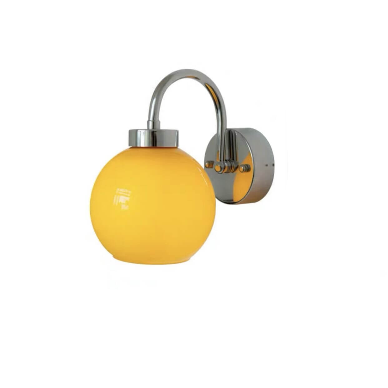 Japanese Simple Round Ball Glass 1-Light Wall Sconce Lamp