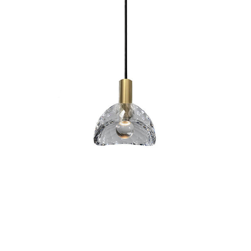 مصباح LED حديث إبداعي على شكل قبة من الكريستال والنحاس