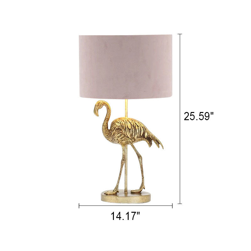 Nordic Luxury Flamingo Resin Fabric 1-Light Table Lamp
