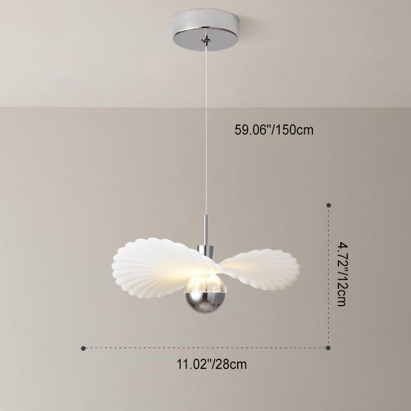مصباح LED معلق على شكل ورقة لوتس مطوية باللون الكريمي بتصميم آرت ديكو الحديث لغرفة المعيشة