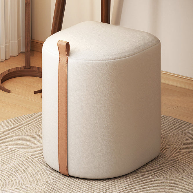 Contemporary Nordic Faux Leather Cylinder Vanity Stool For Bedroom