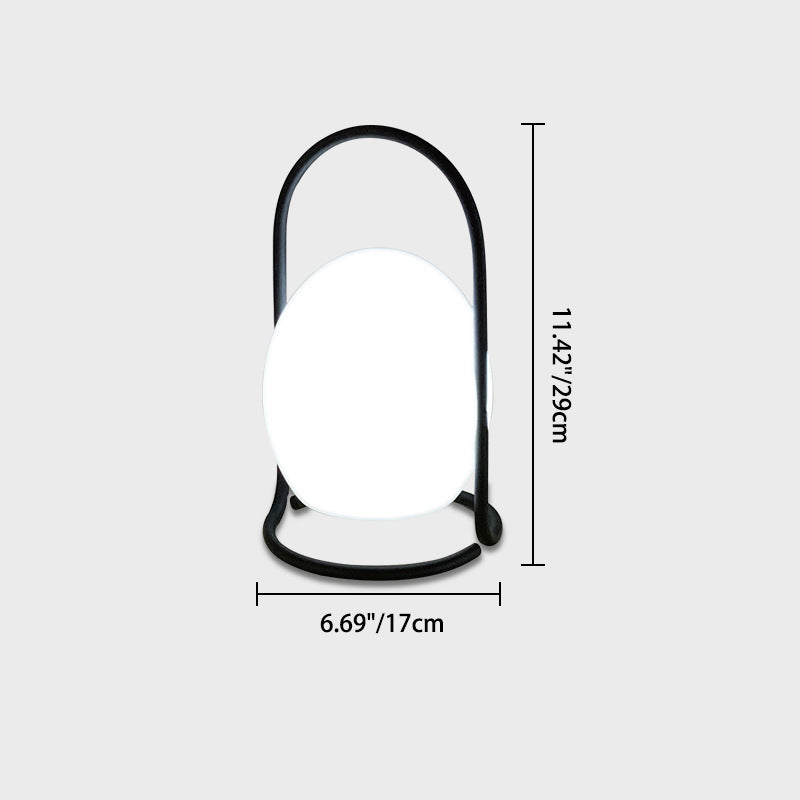 Contemporary Nordic Metal PE Ball Egg Cube Cylinder LED Hanging Rechargeable Table Lamp For Bedside